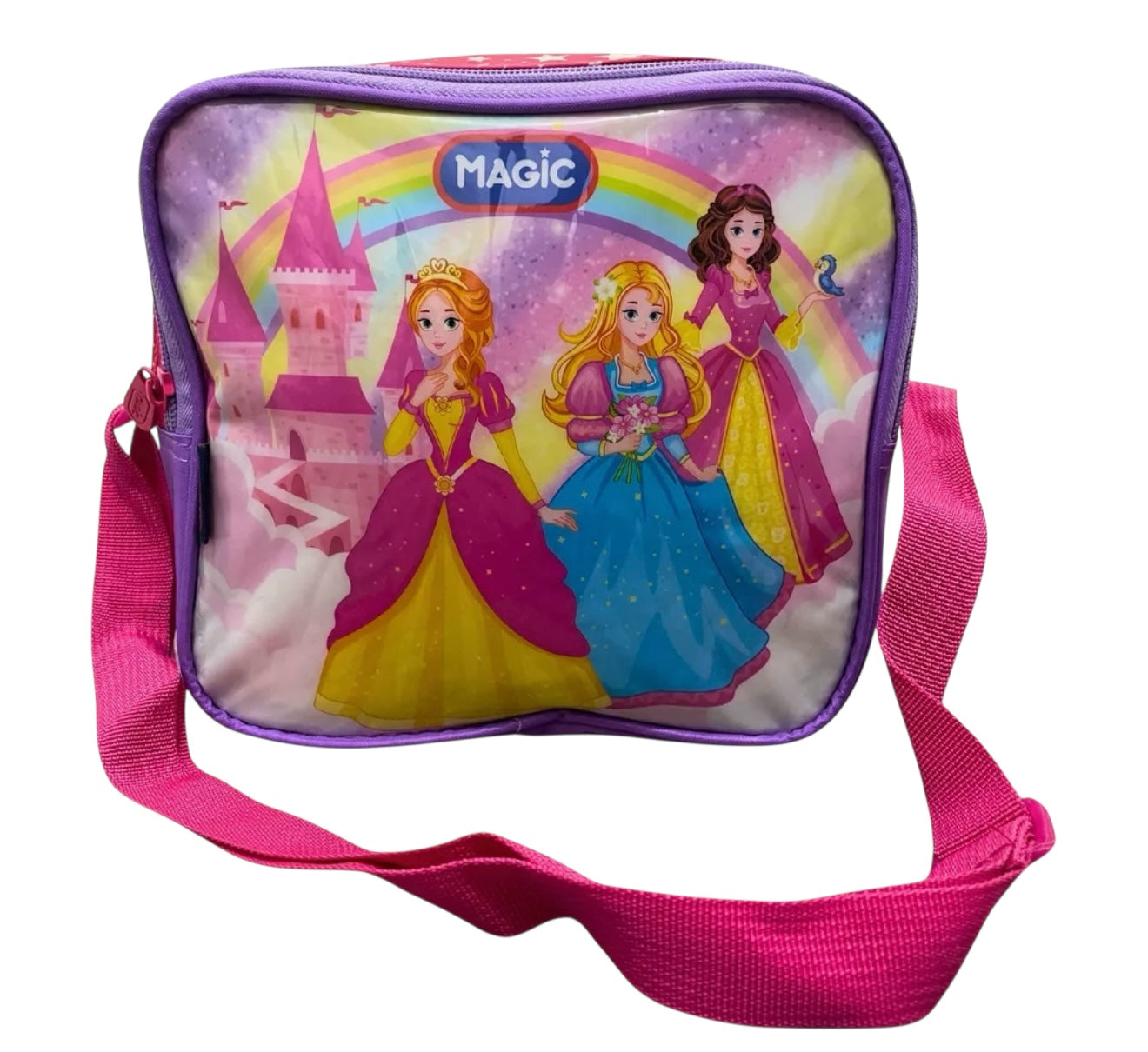 Kit Mochila Escolar com Rodinhas Princesas Magic 3 Peças