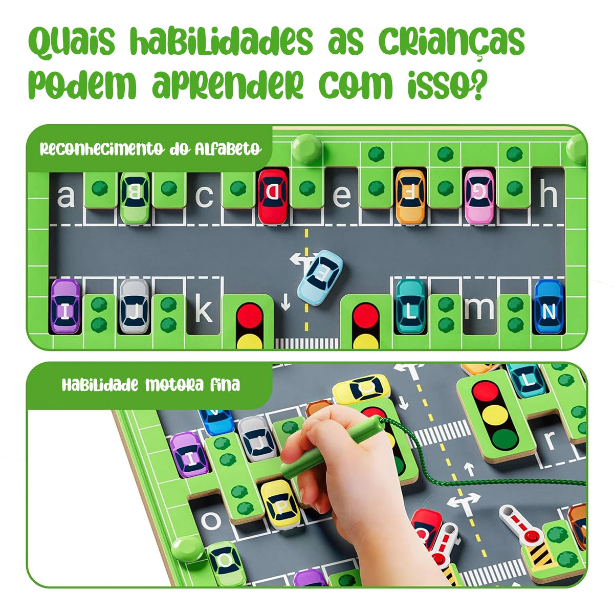 Labirinto Alfabeto Magnético Brinquedo Montessori