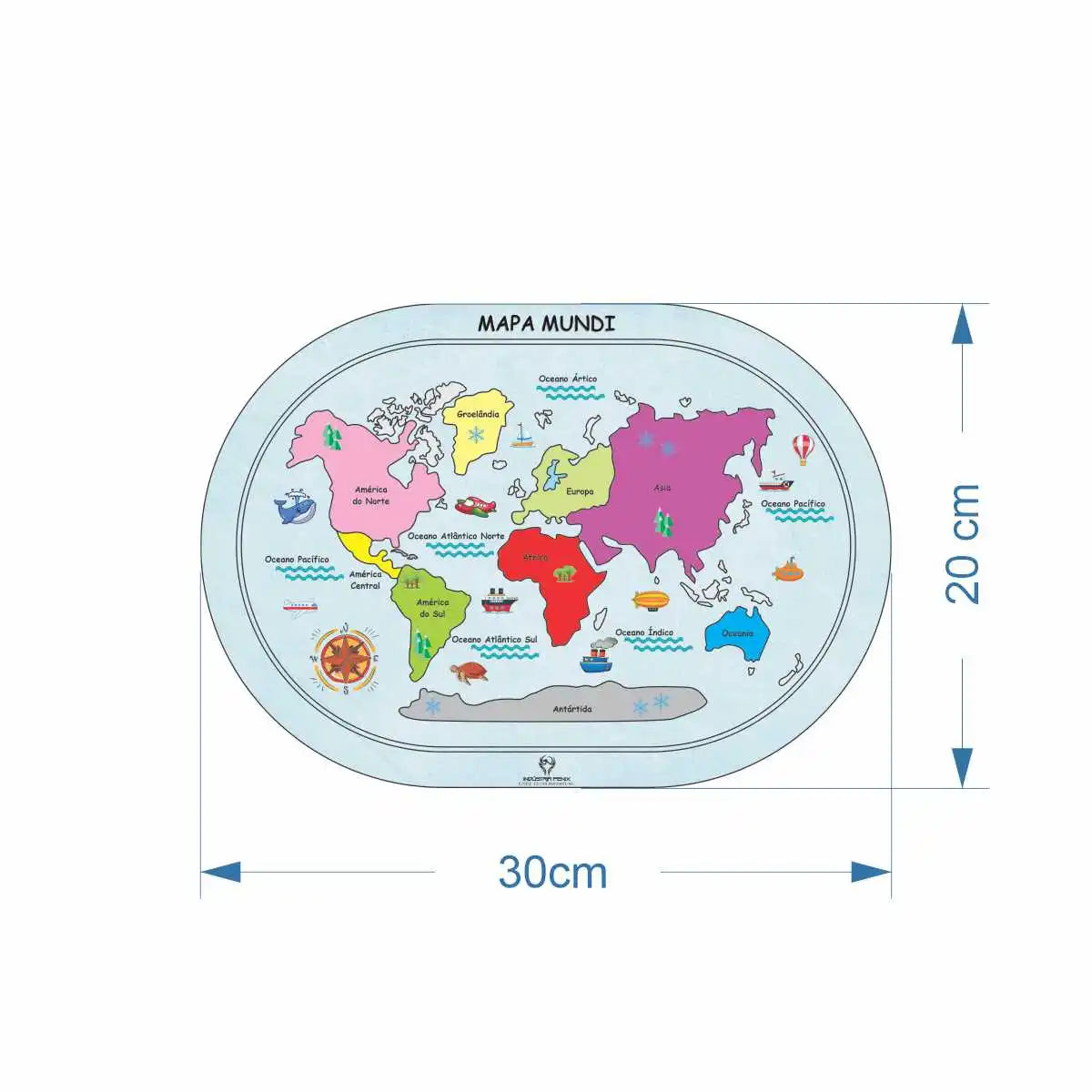 Mapa Mundi Quebra Cabeça Montessori