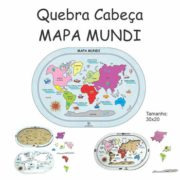 Mapa Mundi Quebra Cabeça Montessori