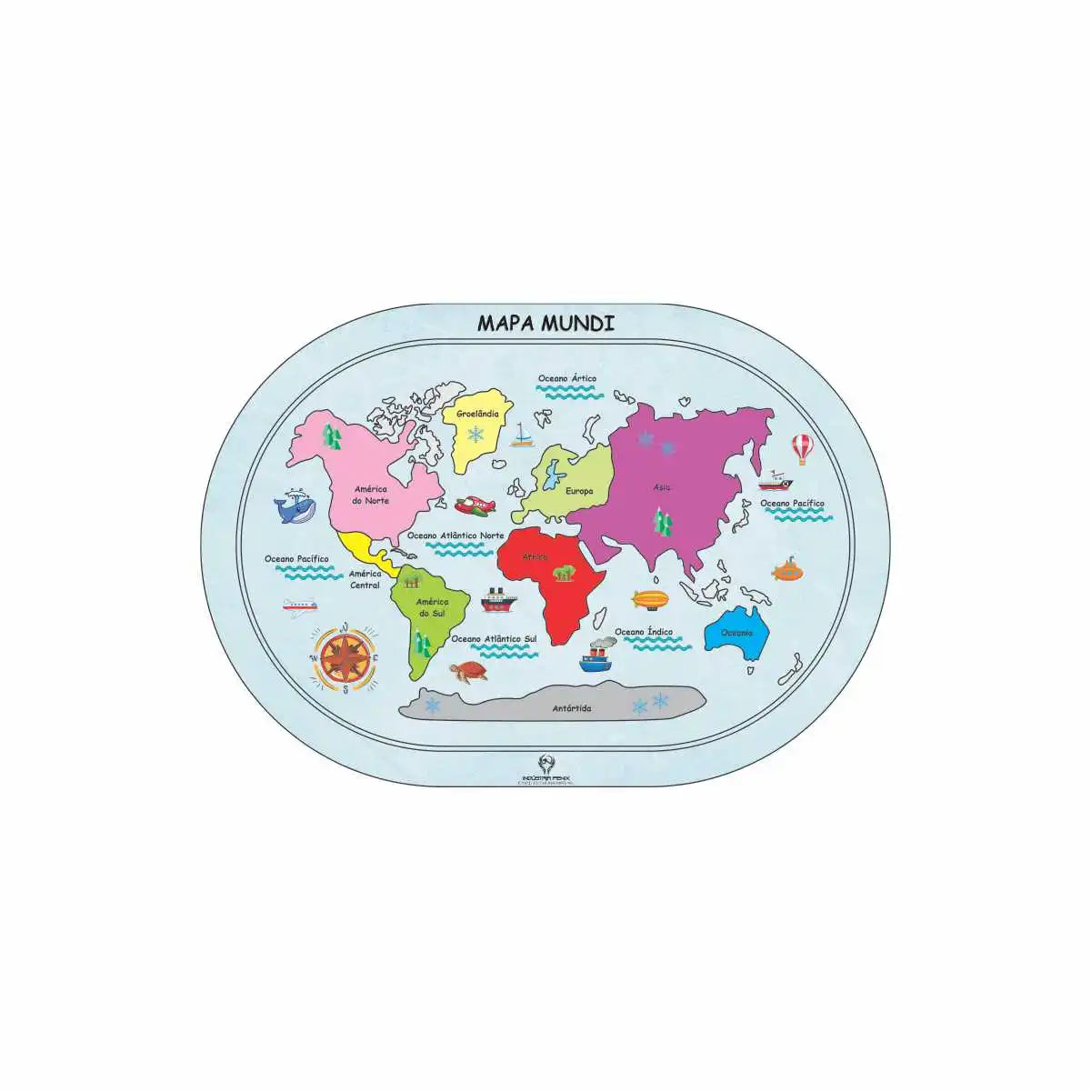 Mapa Mundi Quebra Cabeça Montessori