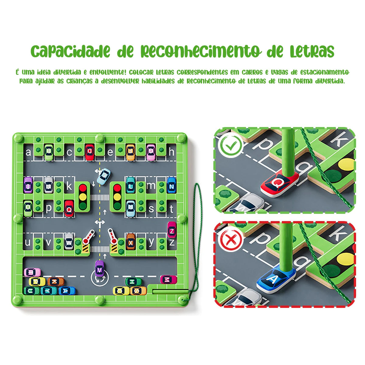 Labirinto Alfabeto Magnético Brinquedo Montessori