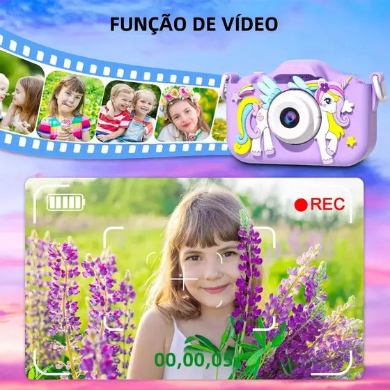 Mini Câmera Unicornio Roxa