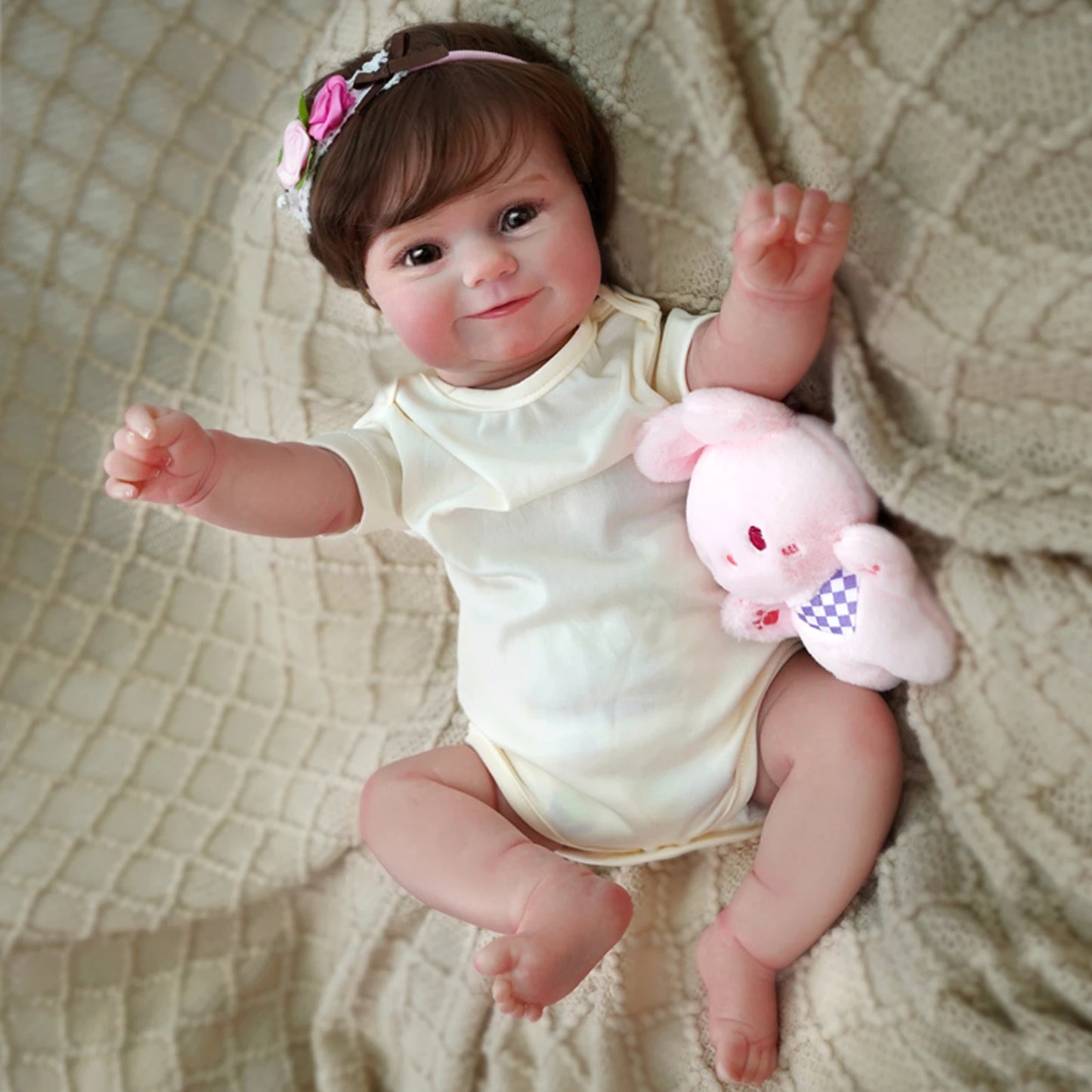Boneca Reborn Realista de Silicone 48cm para Meninas