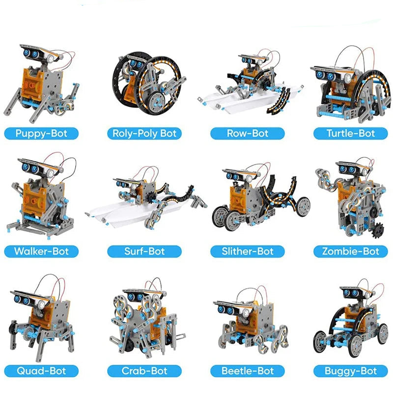 Robô Energia Solar Brinquedo de Construção 12 em 1 - RobotToy