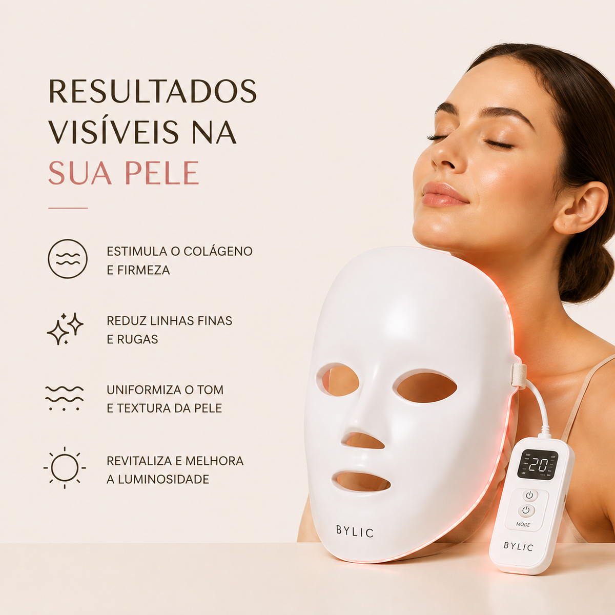 Aparelho de LED Facial - Máscara Terapêutica