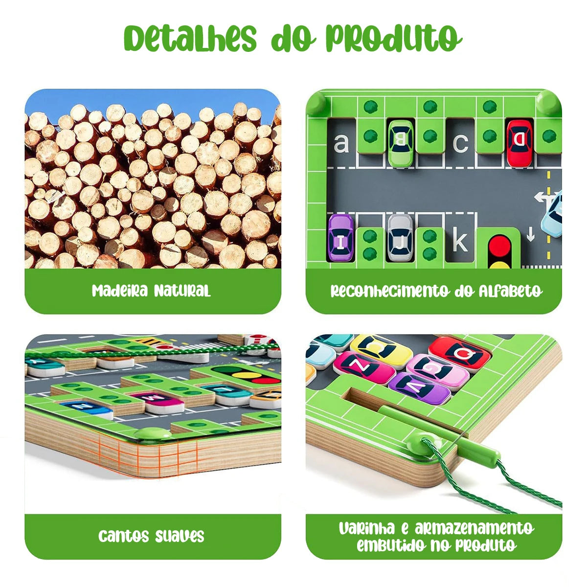 Labirinto Alfabeto Magnético Brinquedo Montessori