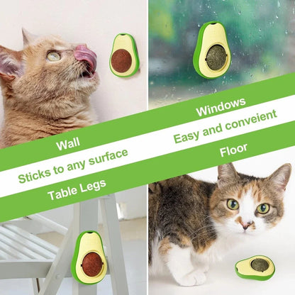 Abacate De Brinquedo Para Gatos Com Catnip Erva Gato Natural Bola de Lamber Limpeza dos Dentes Lanche