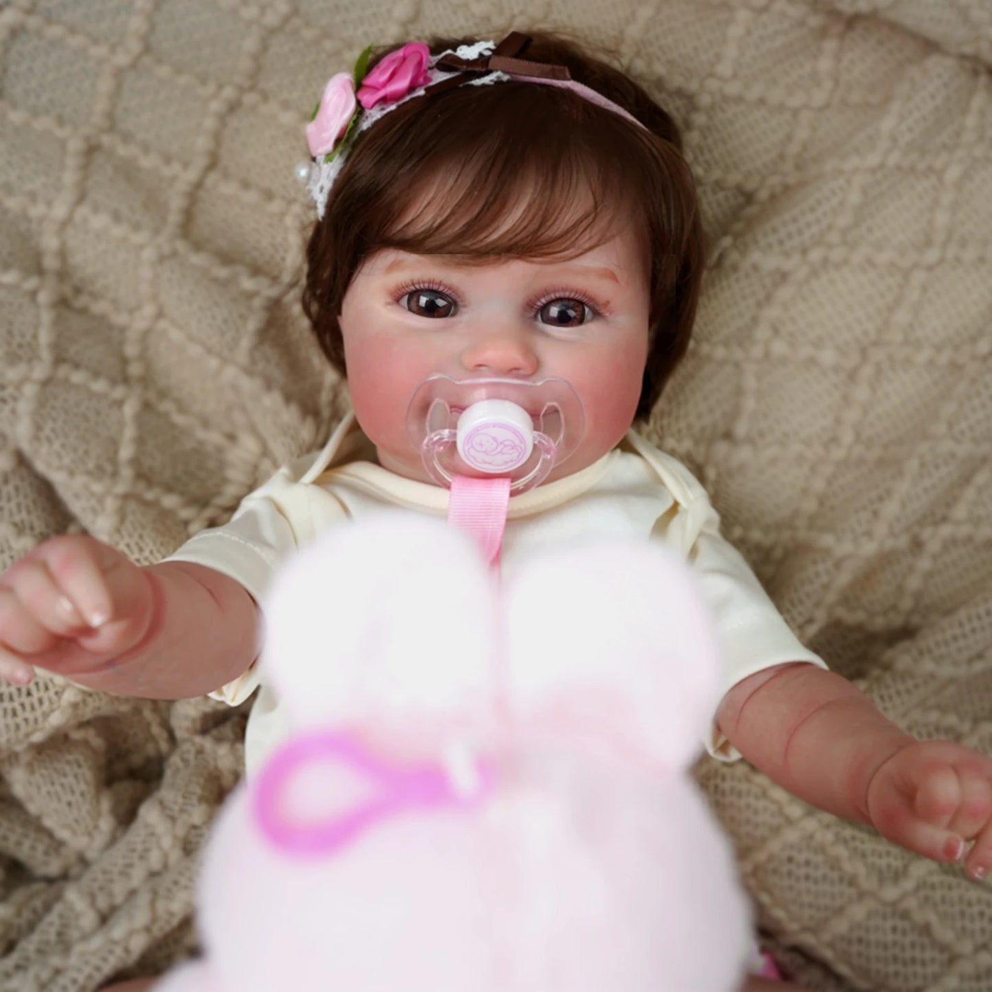 Boneca Reborn Realista de Silicone 48cm para Meninas