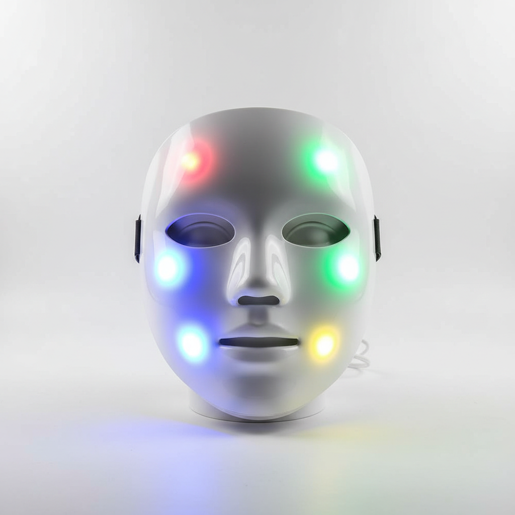 Máscara de LED facial com diferentes cores de luz